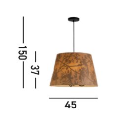 Searchlight Isla pendant light, Ø 45 cm, brown, beige, bamboo, steel