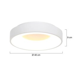 Steinhauer LED ceiling light Ringlede, 2,700 K, Ø 48 cm, white, metal