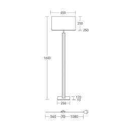 HerzBlut floor lamp Karl K, angular, wood, white, 160 cm, E27