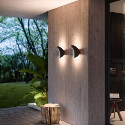 Linea Light LED wall light Alba, black, aluminium, IP20, 3,000 K