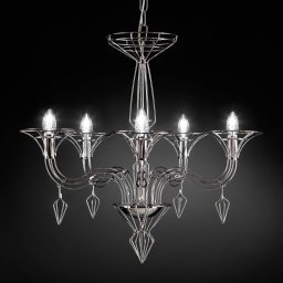 Metallux Dedalo chandelier five-bulb chrome