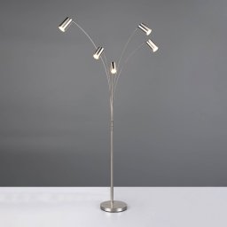 Trio Lighting Marley floor lamp, nickel, height 200 cm, 5-bulb, metal