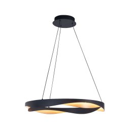 HighLight Ascoli LED hanging light, Ø 64 cm, black/gold, metal, dimmable