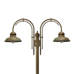 Moretti Luce Luca two-bulb lamp post with a double arch