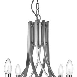 Searchlight Ascona pendant light 8-bulb satin silver