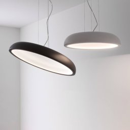 Stilnovo Reflexio LED pendant light, Ø46cm, white