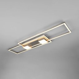 Trio Lighting LED ceiling lamp Albany, nickel, 100 x 28 cm, aluminium CCT dimmable