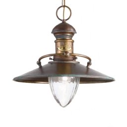 Cremasco Antique Scia hanging light, burnished green