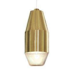 kdln Yuma pendant light, brass-coloured, Ø 11 cm