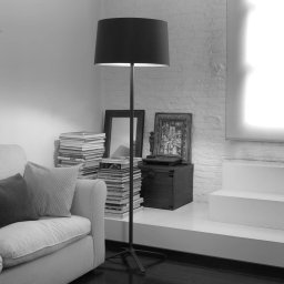 LEDS-C4 Hall floor lamp, fabric lampshade, black