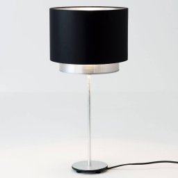 Holländer Mattia table lamp, black/silver chintz
