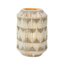 Markslöjd Ano table lamp, height 35 cm, textile, beige/brown