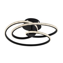 Viokef Berlin LED ceiling light, black, 40W, Ø 52 cm