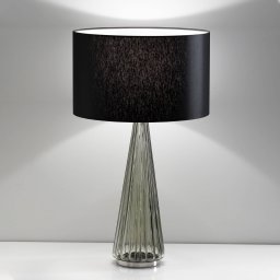 Selène Costa Rica table lamp, black lampshade, grey base