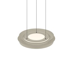 HELL LED pendant light Lys, sand colour, Ø 45cm, CCT, remote control
