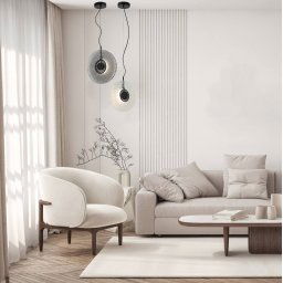 Zambelis LED pendant light 23074, smoke grey, glass, Ø 35 cm, 3,000 K