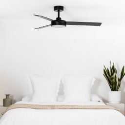 FARO BARCELONA Barth LED ceiling fan with light, black