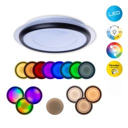 Näve Canna LED ceiling light, RGB/CCT, remote control