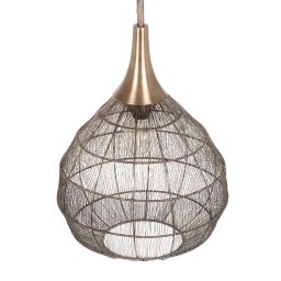 Trio Lighting Soraya pendant light, Ø 42 cm, metal, antique brass, spherical shape