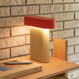 HÜBSCH LED table lamp Sleek, light green/red, iron, PC