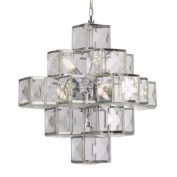 Searchlight Glacier hanging light, acrylic lampshade 55 cm