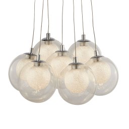 Searchlight Cluster LED hanging light, seven-bulb