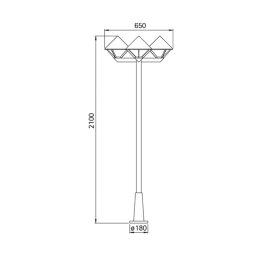 Albert Leuchten Modern lamp post 181, black, 3-bulb