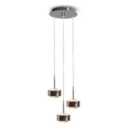 Top Light Puk Maxx Drop Trio pendant light, matt nickel, 3-bulb G9