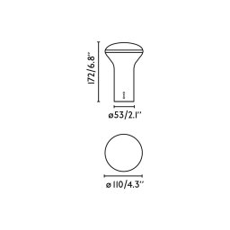 FARO BARCELONA Buddy LED table lamp, white/blue, polycarbonate, Ø 11 cm