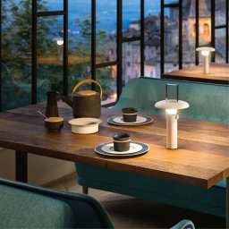 Linea Light LED table lamp Camping, white, aluminium, PMMA, CCT