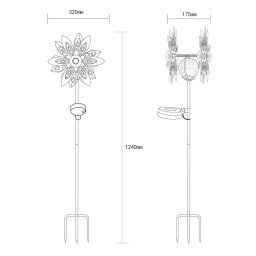 Globo LED solar light 36578, ground spike, rust brown, metal, glass