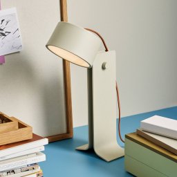 HÜBSCH LED table lamp Crea, sand-coloured, aluminium, iron