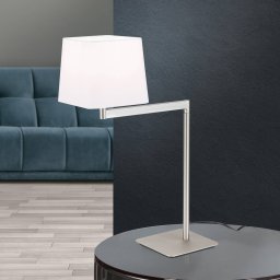 ORION Carlton textile table lamp, matt nickel