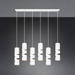Trio Lighting Stream pendant light, white Length 100 cm 6-bulb metal GU10