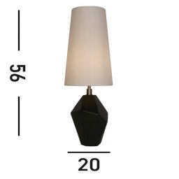 Searchlight Table lamp Apex white/black Height 55.5 cm textile/resin