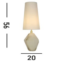 Searchlight Apex table lamp, white/white, height 55.5 cm, textile/resin