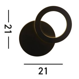 Searchlight Hyde LED outdoor wall light, black, Ø 21 cm, aluminium, indirect