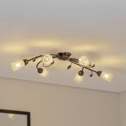 ONLI Liliana ceiling light, 6-bulb, black, red gold, metal