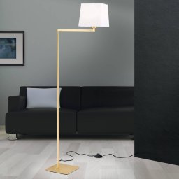 ORION Carlton textile floor lamp, matt brass