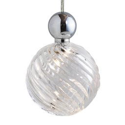 EBB & FLOW Uva L Hanging Ball silver clear swirl