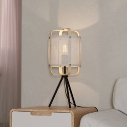 EGLO Surfleet table lamp bamboo/linen lampshade