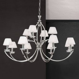 ORION Avala - magnificent chandelier in nickel and white