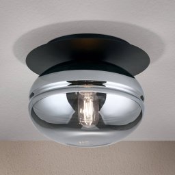 ORION Richard ceiling light, brass metal, smoked glass