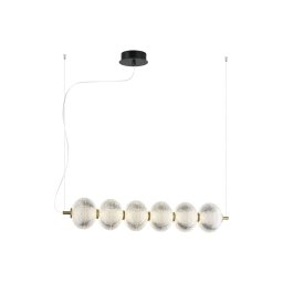 Viokef LED pendant light Pellucid, bronze colour/clear, 6-bulb