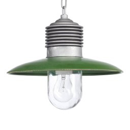 K.S. Verlichting Classic outdoor hanging light Ampere aluminium/green