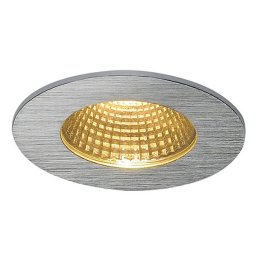 SLV Patta-I LED recessed light, round, brushed aluminium