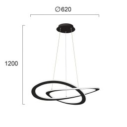Viokef Charlie LED hanging light, Ø 62 cm, black