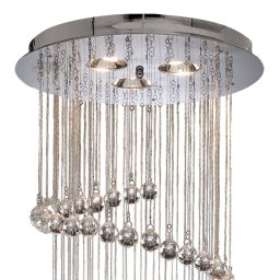 Searchlight Hallway pendant light, crystal chain, 80 cm