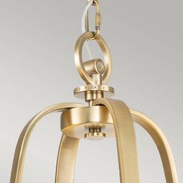 QUOIZEL Gotham chandelier, fabric lampshade, 4-bulb, brass