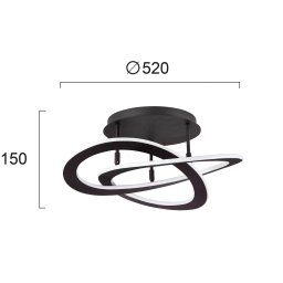 Viokef Charlie LED ceiling light, Ø 52 cm, black